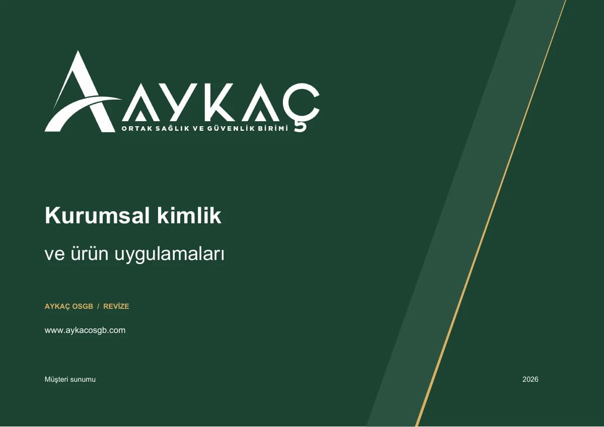 Aykaç OSGB Kurumsal Kimlik ve Ürün Uygulamaları kılavuzunun kapağı